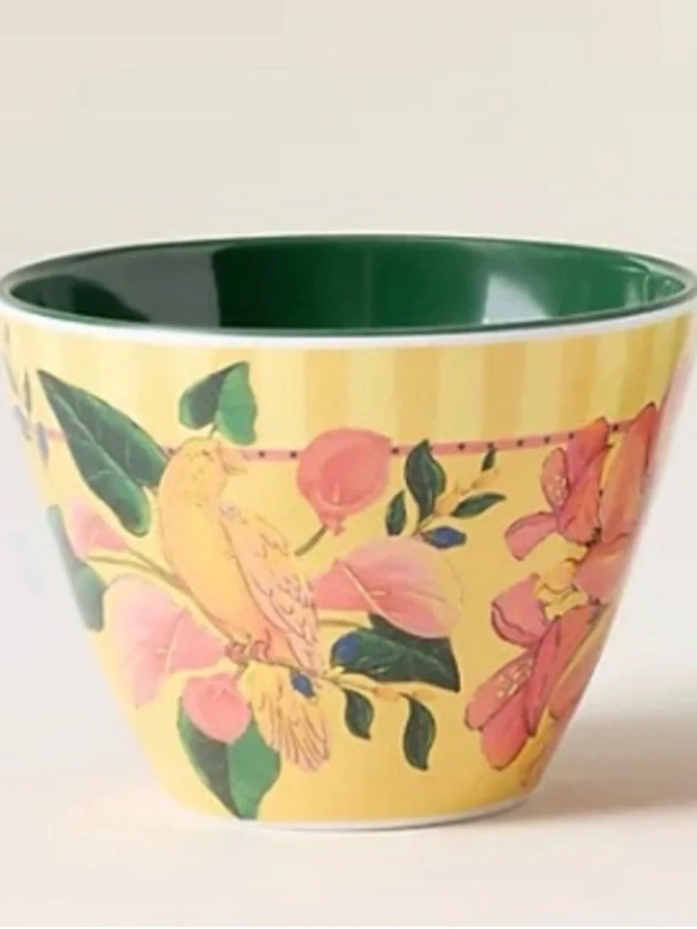 Farm Rio x Anthropologie Melamine Nut Bowl Yellow Parrot